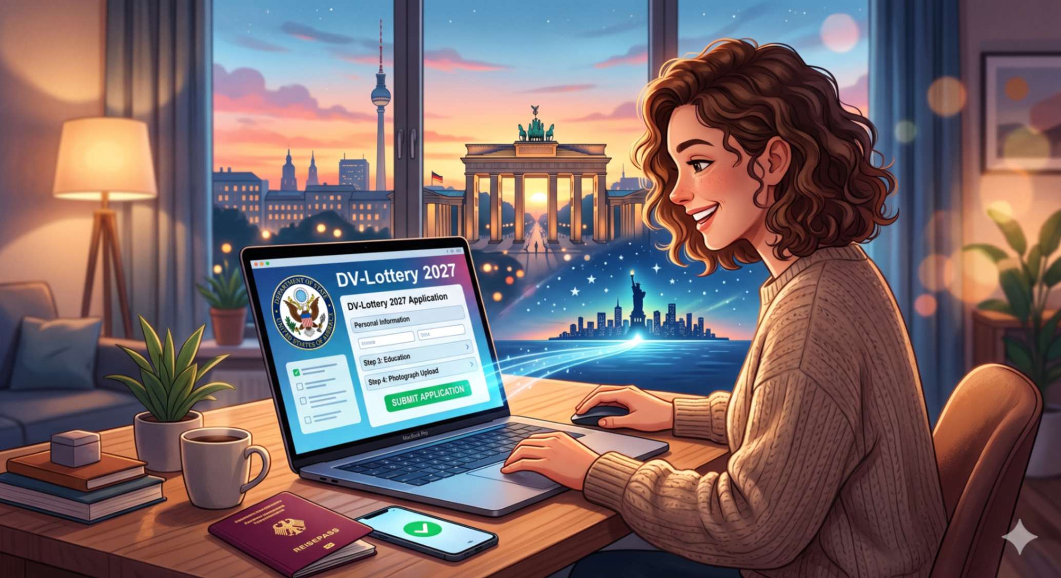 طريقة التقديم للوتري الأمريكي 2027 من ألمانيا: الدليل الشامل خطوة بخطوة للعرب [مجاني ومحدث أبريل 2026]