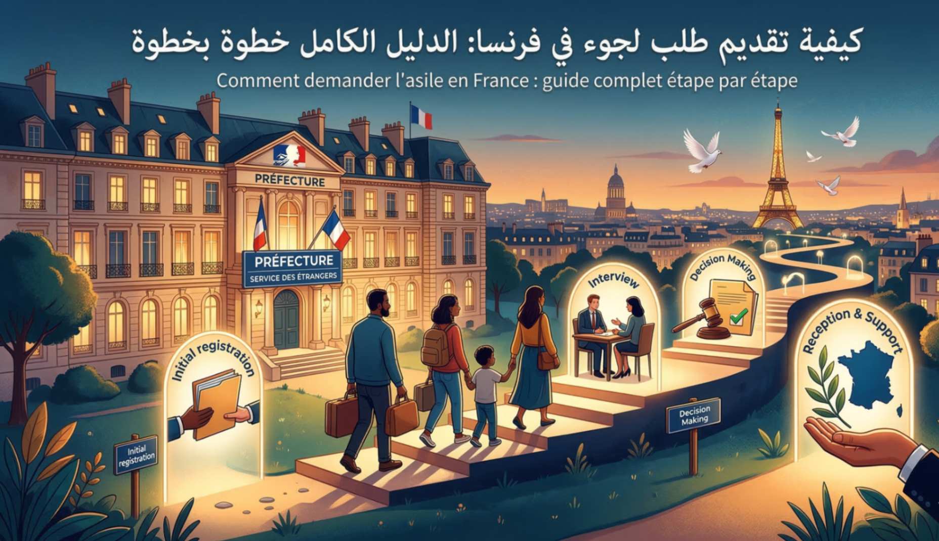 كيفية تقديم طلب لجوء في فرنسا: الدليل الشامل خطوة بخطوة (2026) [تحديث الإجراءات]