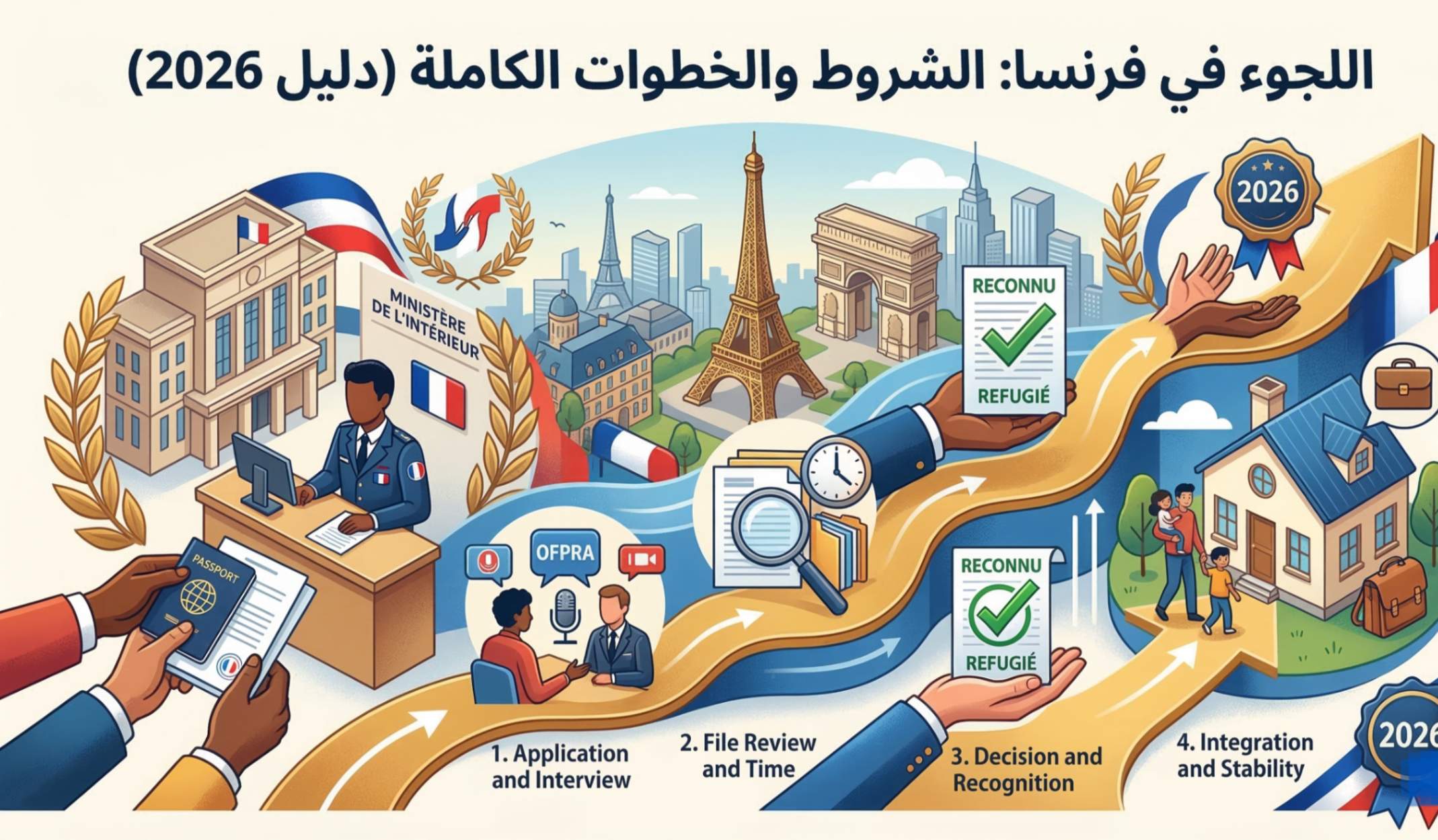 اللجوء في فرنسا 2026: الدليل الشامل للشروط، الإجراءات، والحقوق [تحديث أبريل]