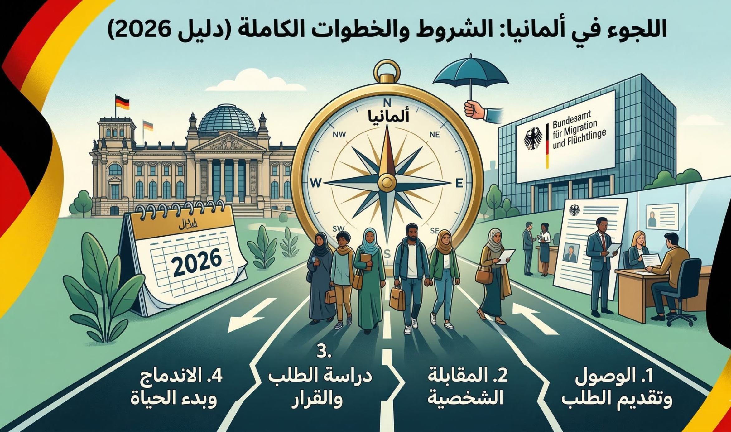 اللجوء في ألمانيا 2026: الدليل الشامل للحماية من الوصول حتى القرار [تحديث أبريل]